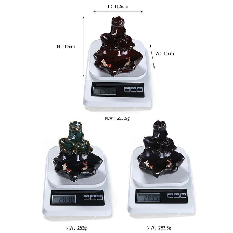 Buddha Stones, Lotusblatt, Koi-Fisch, Keramik, Rückfluss-Rauchbrunnen, Frieden, Weihrauchbrenner, Dekoration - image 18
