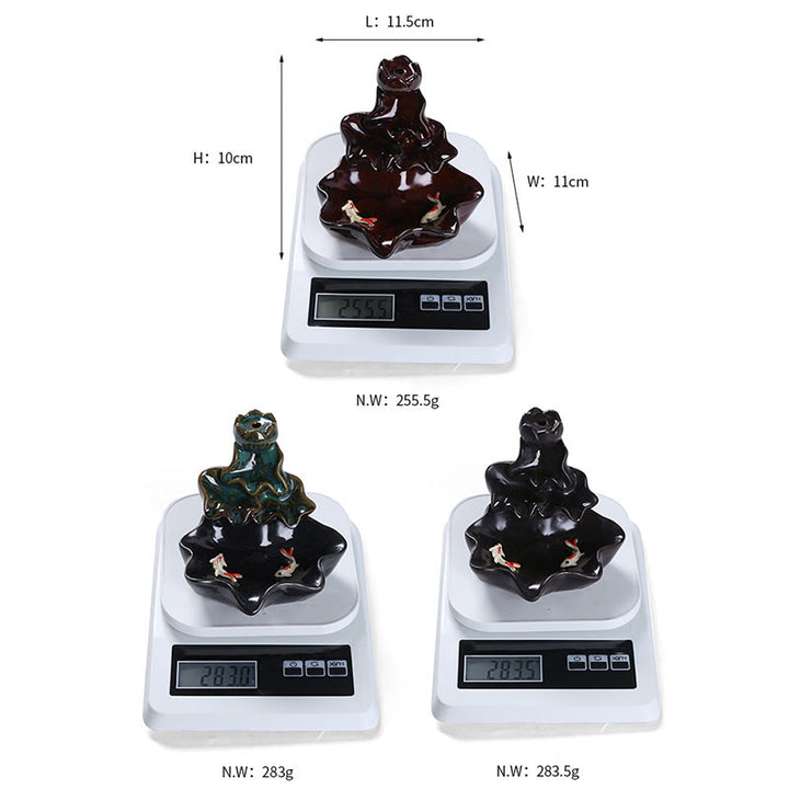 Buddha Stones, Lotusblatt, Koi-Fisch, Keramik, Rückfluss-Rauchbrunnen, Frieden, Weihrauchbrenner, Dekoration - image 18