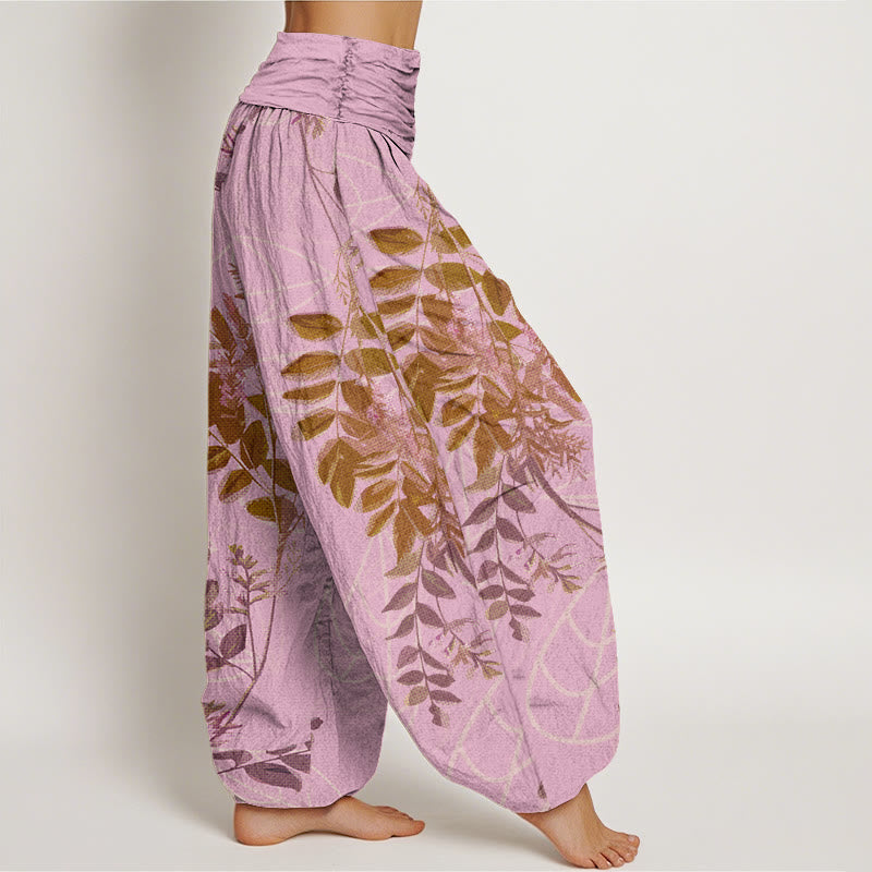 Buddha Stones, grüne Blätter, Zweige, Haremshose für Damen mit elastischer Taille - image 7