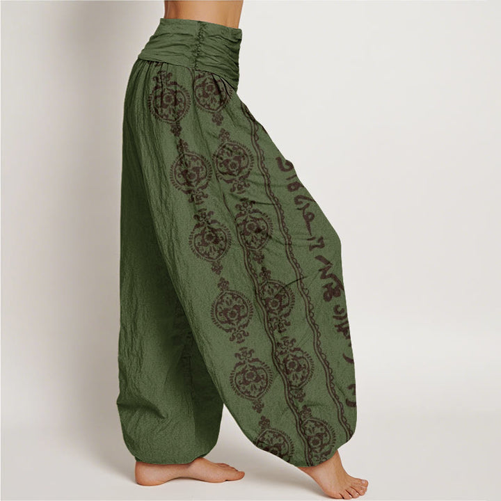 Buddha Stones Mandala Om Mani Padme Hum Damen-Haremshose mit elastischer Taille - image 6