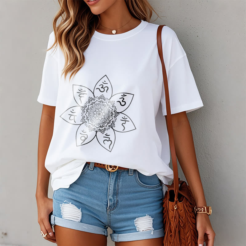 Buddha Stones Mandala Om Mani Padme Hum Muster T-Shirt - image 10