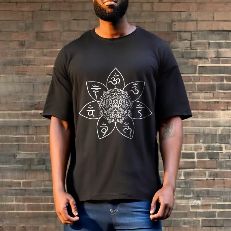 Buddha Stones Mandala Om Mani Padme Hum Muster T-Shirt - image 5