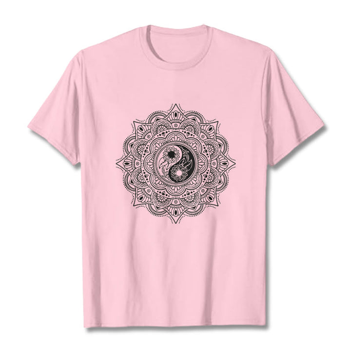 Buddha Stones ​​Mandala YinYang Symbol Muster T T-shirt - Hellrosa - 2XL - image 12
