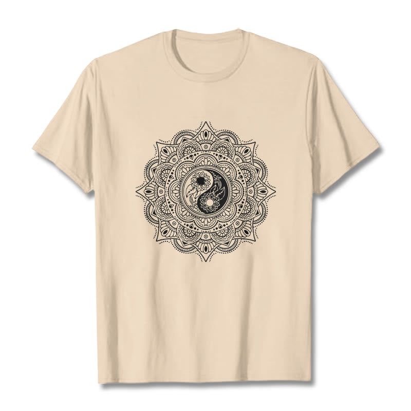 Buddha Stones ​​Mandala YinYang Symbol Muster T T-shirt - Biskuit - 2XL - image 10