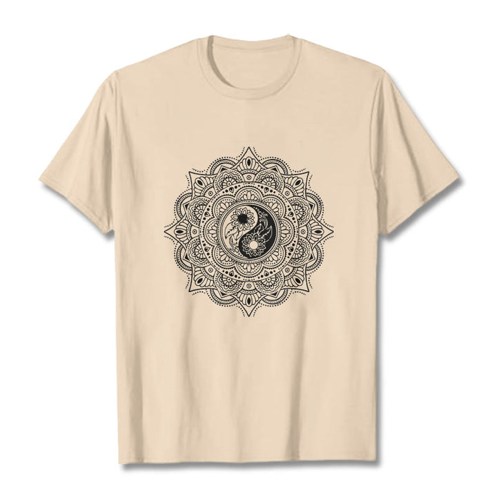 Buddha Stones ​​Mandala YinYang Symbol Muster T T-shirt - Biskuit - 2XL - image 10