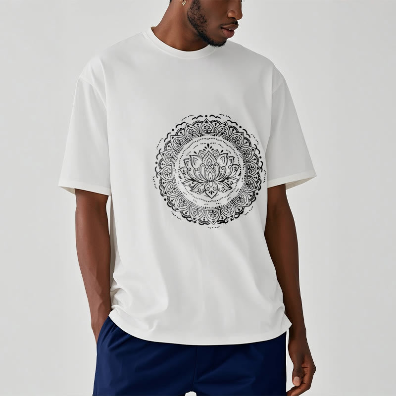Buddha Stones ​​Mandala Lotus Blume Muster T T-shirt - image 1