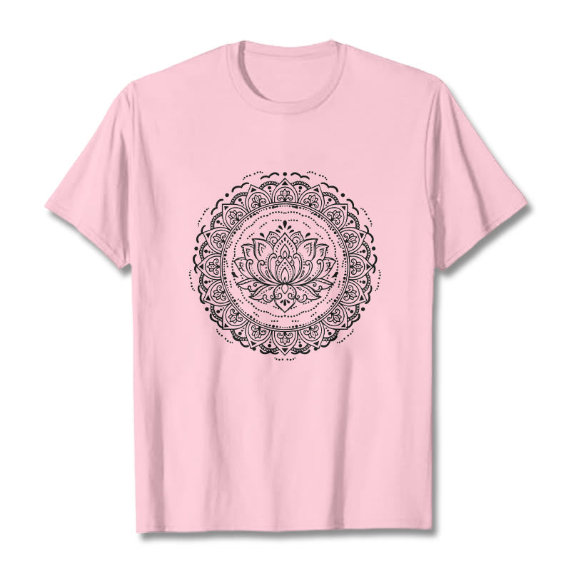 Buddha Stones ​​Mandala Lotus Blume Muster T T-shirt - Hellrosa - 2XL - image 13