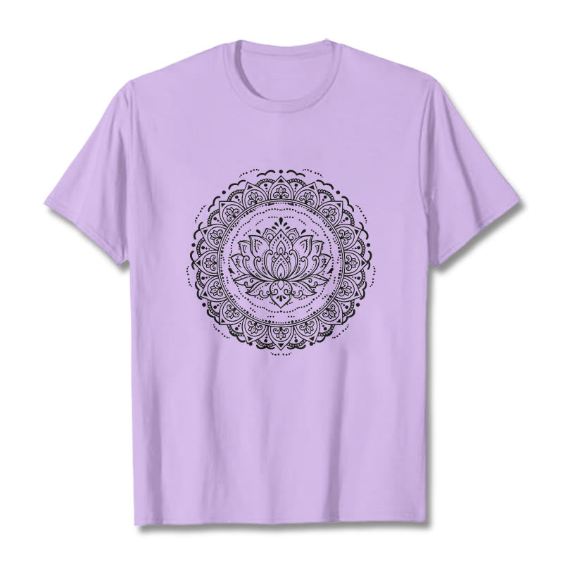 Buddha Stones ​​Mandala Lotus Blume Muster T T-shirt - Pflaume - 2XL - image 17
