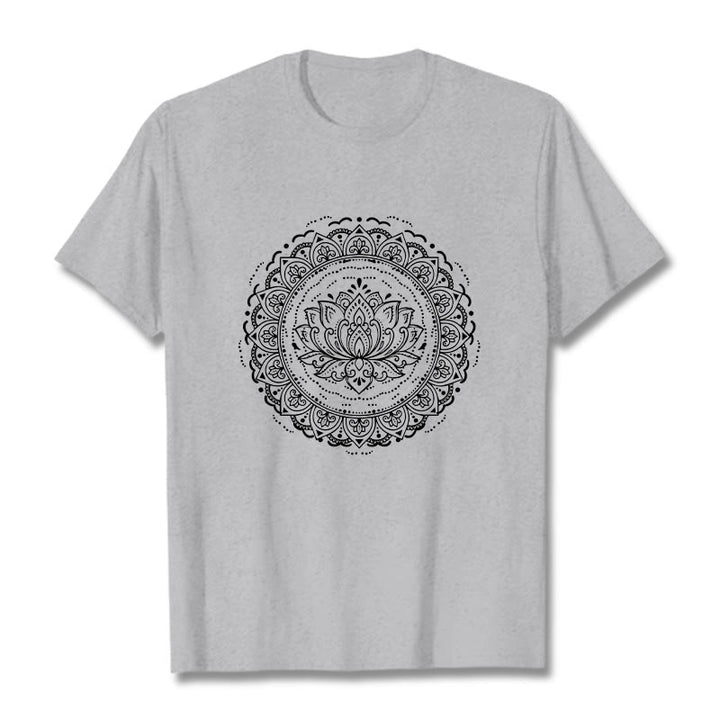 Buddha Stones ​​Mandala Lotus Blume Muster T T-shirt - Hellgrau - 2XL - image 19