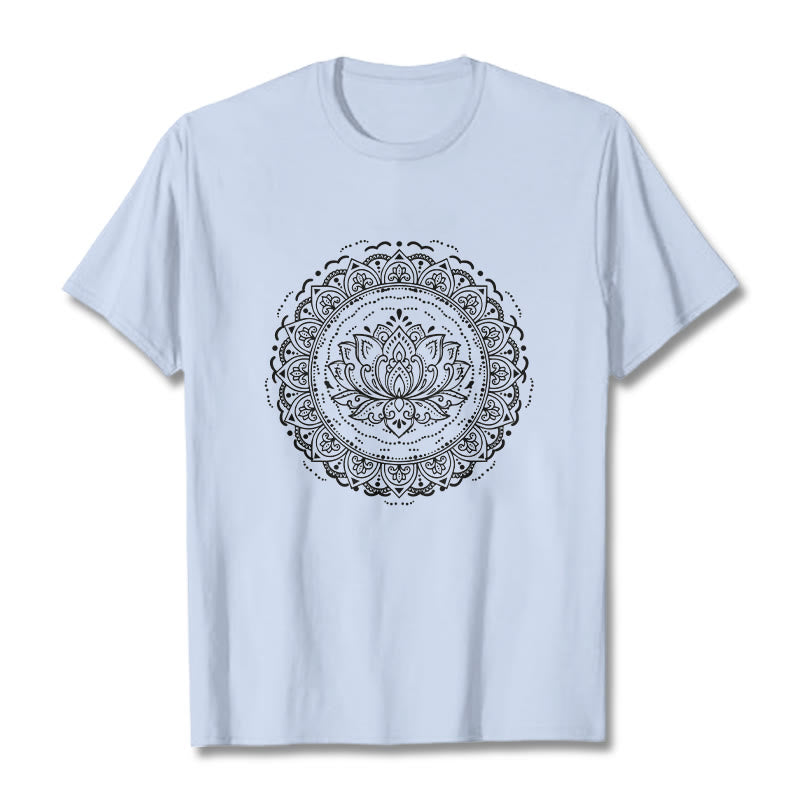 Buddha Stones ​​Mandala Lotus Blume Muster T T-shirt - Hellcyan - 2XL - image 18