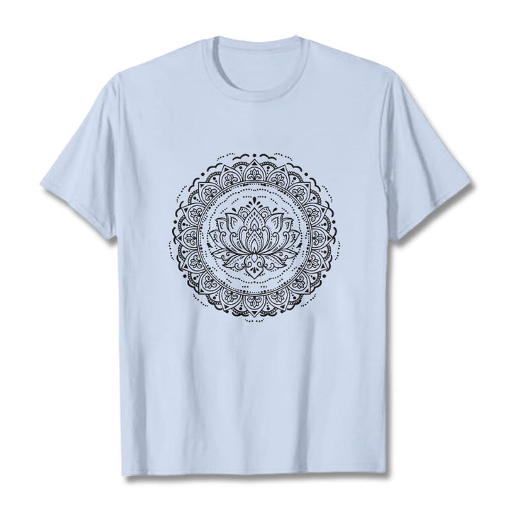 Buddha Stones ​​Mandala Lotus Blume Muster T T-shirt - Hellcyan - 2XL - image 18