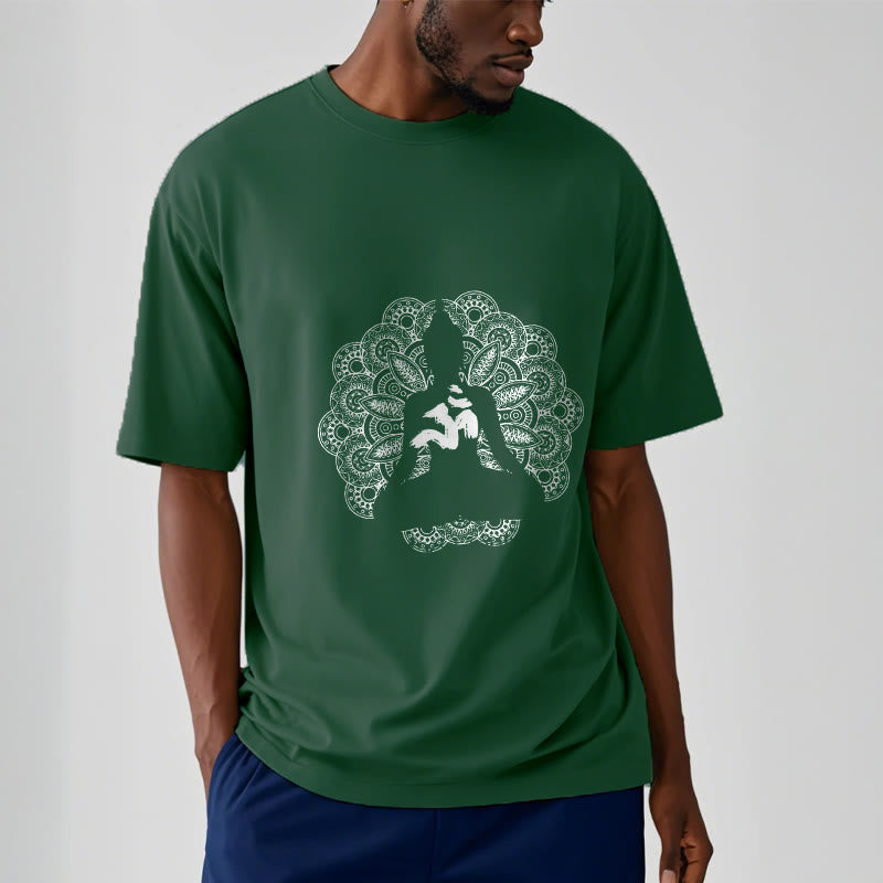 Buddha Stones ​​Reine Farbe Mandala Om Symbol Muster T T-shirt - image 11