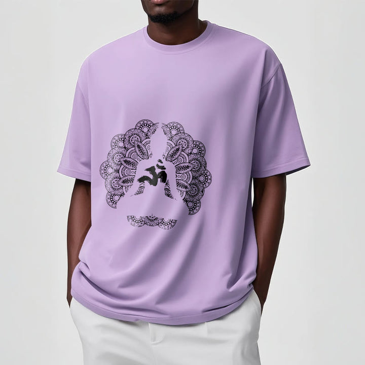 Buddha Stones ​​Reine Farbe Mandala Om Symbol Muster T T-shirt - image 17
