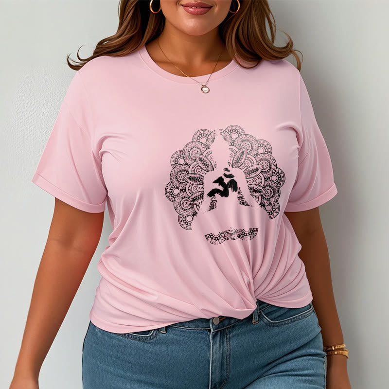 Buddha Stones ​​Reine Farbe Mandala Om Symbol Muster T T-shirt - image 14