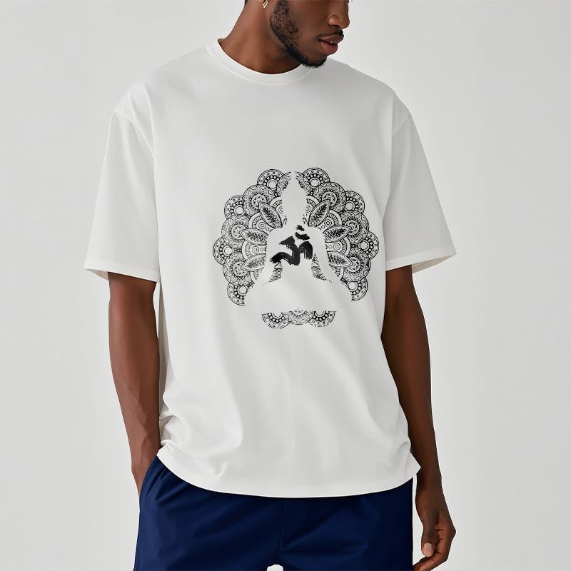 Buddha Stones ​​Reine Farbe Mandala Om Symbol Muster T T-shirt - image 7