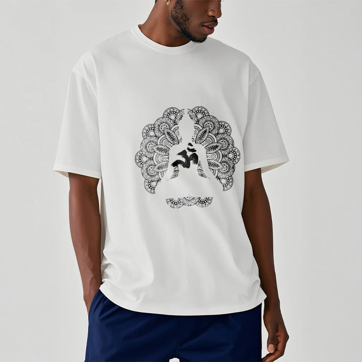 Buddha Stones ​​Reine Farbe Mandala Om Symbol Muster T T-shirt - image 7