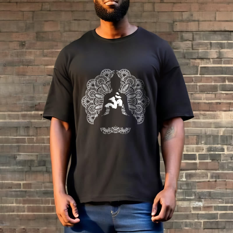 Buddha Stones ​​Reine Farbe Mandala Om Symbol Muster T T-shirt - image 2