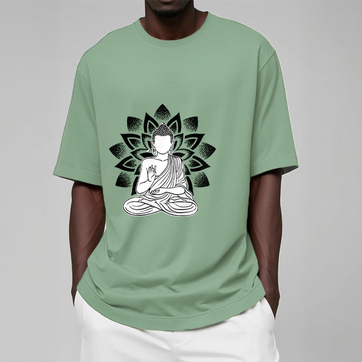 Buddha Stones ​​Sitzender Buddha Lotus Blume Muster T T-shirt - image 15