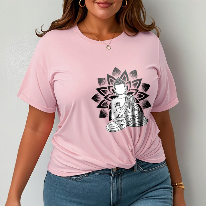 Buddha Stones ​​Sitzender Buddha Lotus Blume Muster T T-shirt - image 14