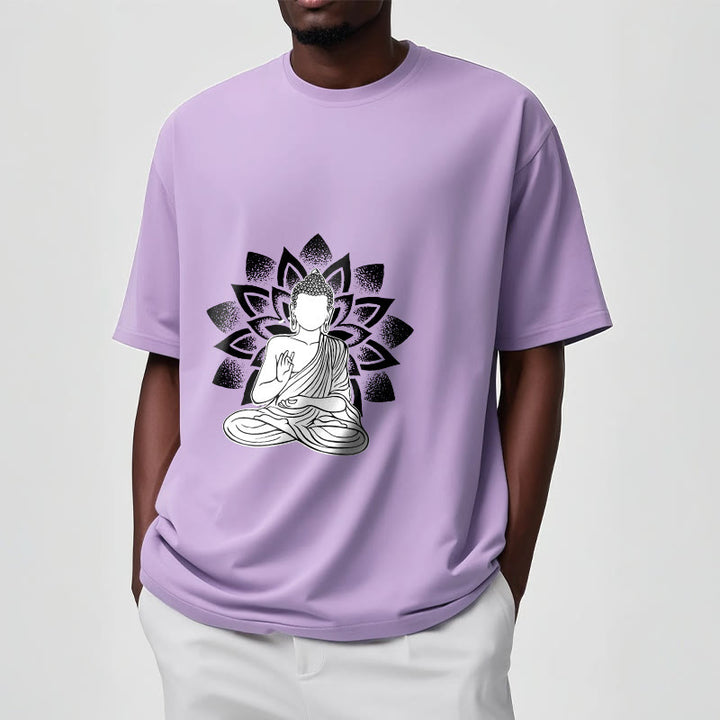 Buddha Stones ​​Sitzender Buddha Lotus Blume Muster T T-shirt - image 18