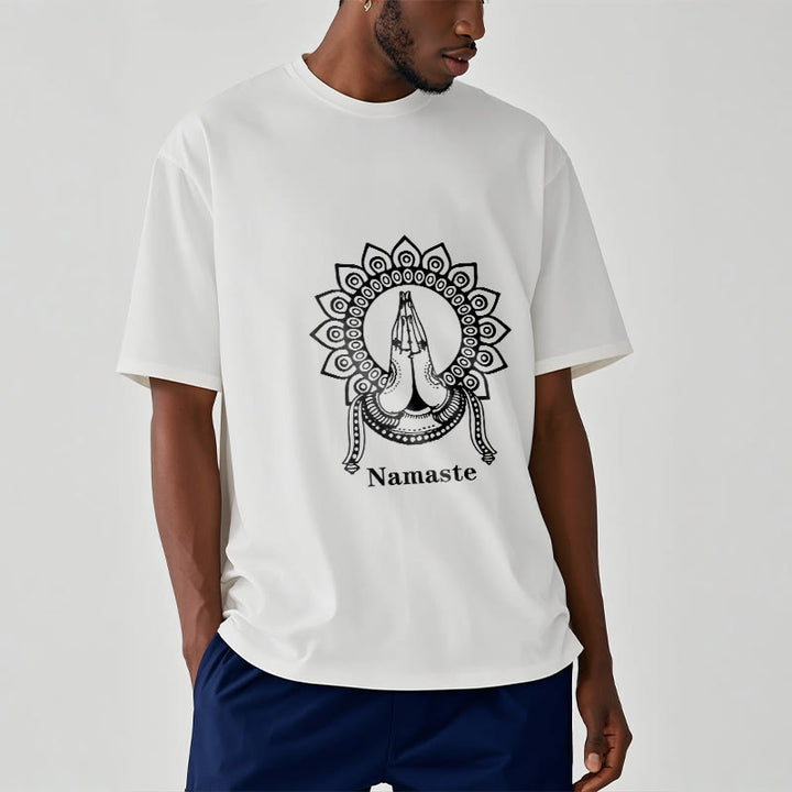 T-Shirt mit Buddha Stones -Geste, Mandala-Muster - image 6