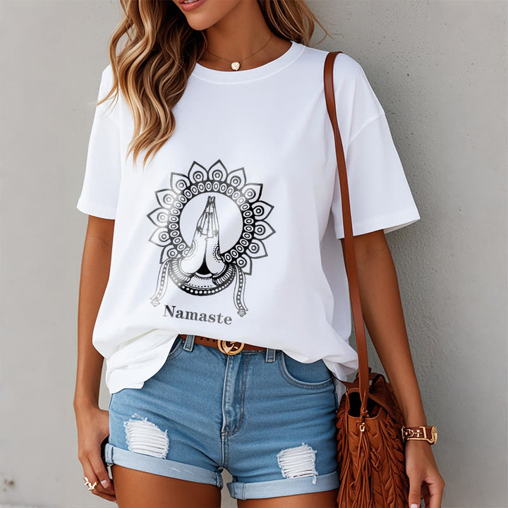T-Shirt mit Buddha Stones -Geste, Mandala-Muster - image 7