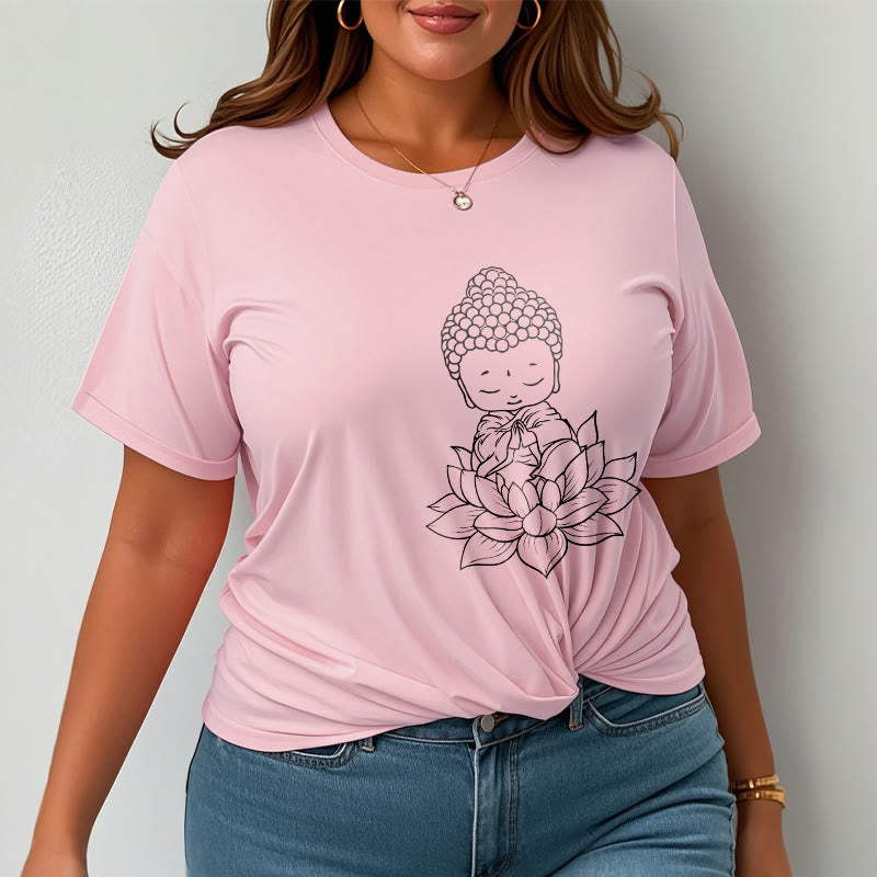 Buddha Stones ​​Friedliche Buddha Lotus Blume Muster T T-shirt - image 13