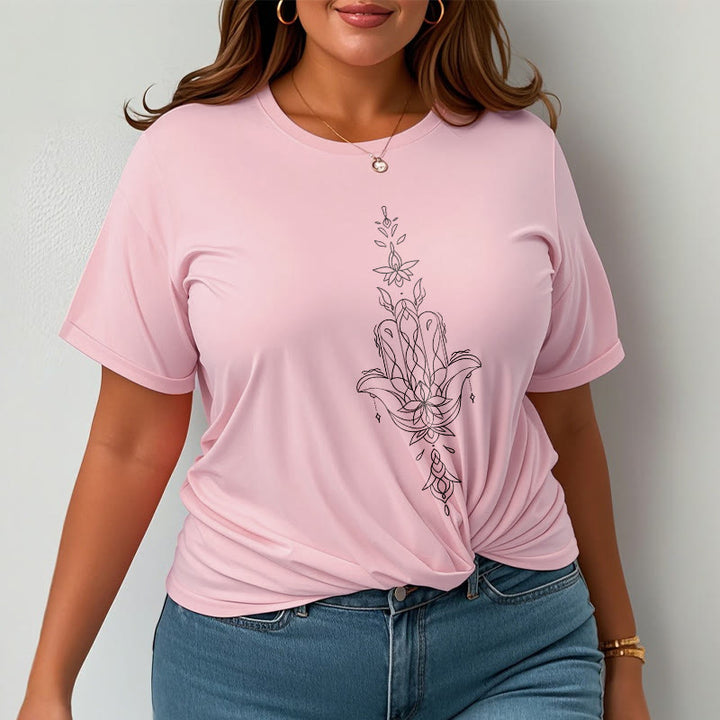 Buddha Stones ​​Hamsa Hand Lotus Blume Muster T T-shirt - image 14