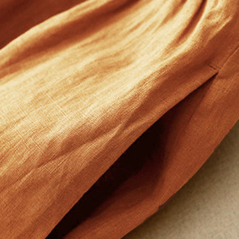 Buddha Stones Lässiges Damen-Midikleid mit kurzen Ärmeln, Schleife und Bindebändern und Taschen - image 3