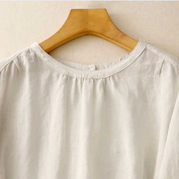 Buddha Stones Lässiges, schlichtes Damen-T-Shirt mit Rundhalsausschnitt aus Baumwolle und Polyester - image 14