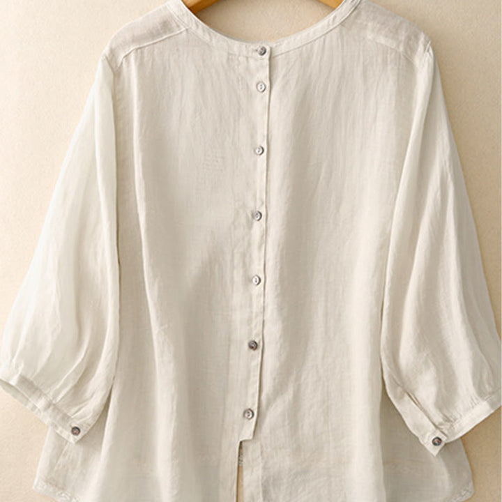 Buddha Stones Lässiges, schlichtes Damen-T-Shirt mit Rundhalsausschnitt aus Baumwolle und Polyester - image 15