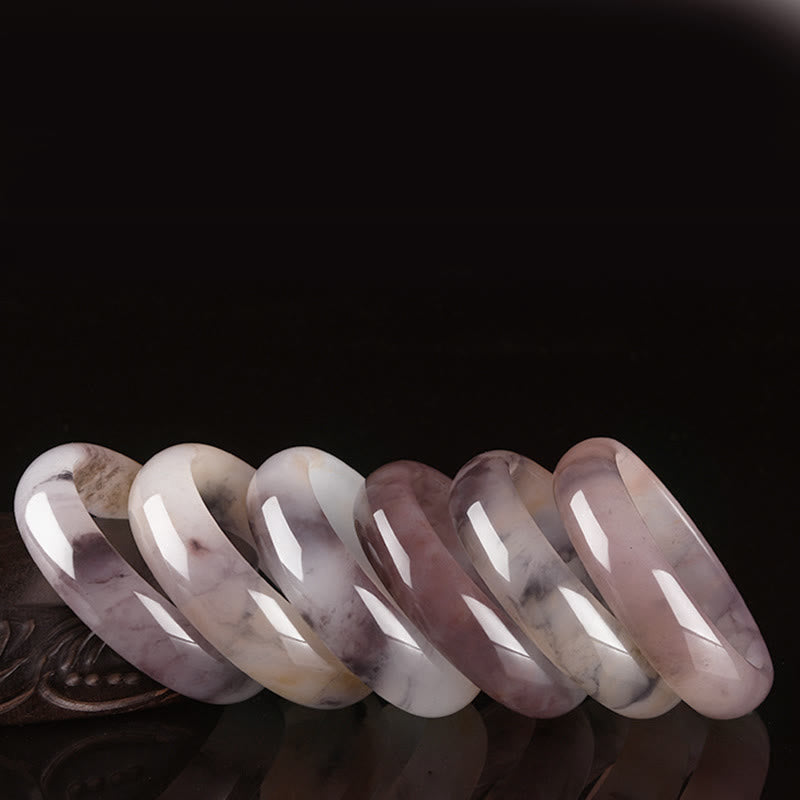 Buddha Stones Lila Jade Glück Schutz Armband Armreif