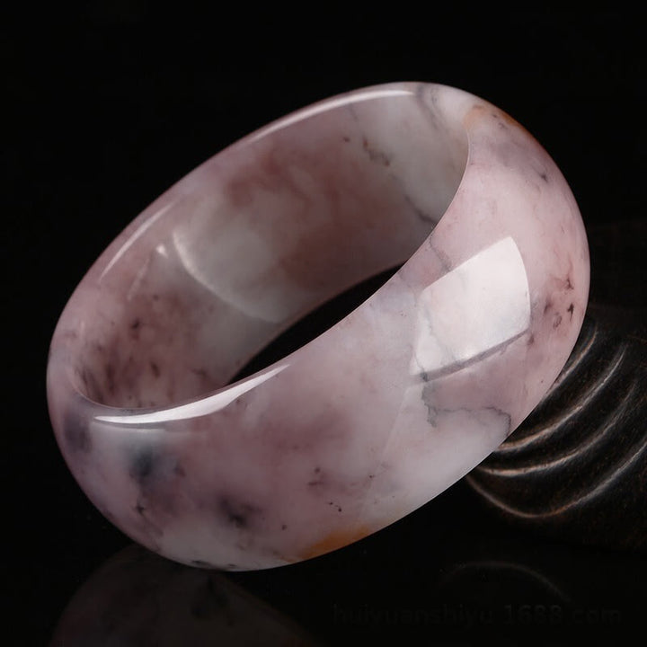 Buddha Stones Lila Jade Glück Schutz Armband Armreif - 19 mm - 62-64 mm - image 10