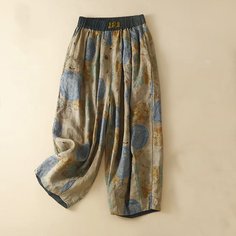 Buddha Stones Retro Lässige Haremshose für Damen im chinesischen Froschknopf-Design mit Taschen - Stahlblau - US8-10， UK/AU12-14，EU40-42 (2XL) - image 7