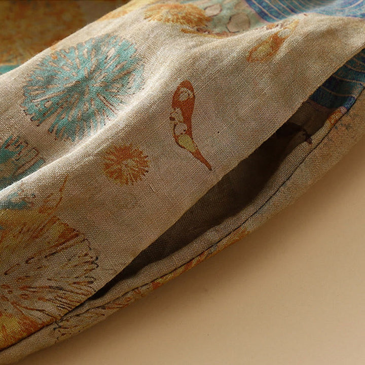 Buddha Stones Retro Lässige Haremshose für Damen im chinesischen Froschknopf-Design mit Taschen - image 11