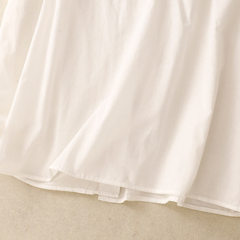 Buddha Stones Sommer-T-Shirt für Damen, einfarbig, mit Rüschen und Falten, Kurzarm - image 13