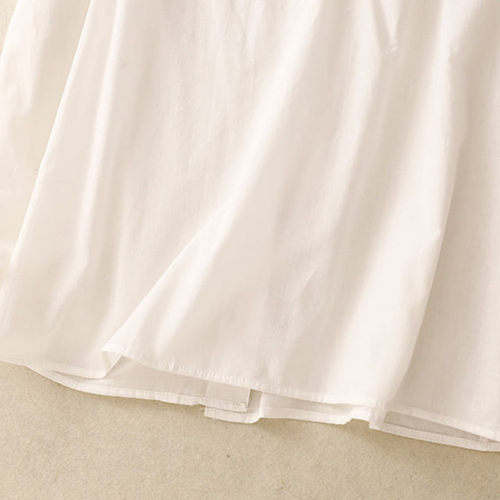 Buddha Stones Sommer-T-Shirt für Damen, einfarbig, mit Rüschen und Falten, Kurzarm - image 13