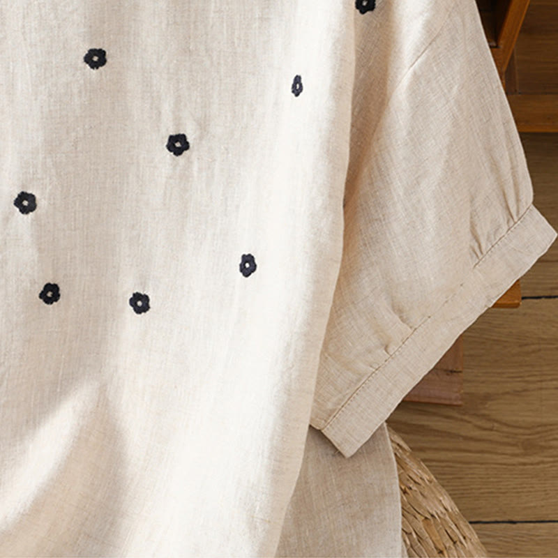 Buddha Stones Damen T-Shirt mit halblangen Ärmeln und Blumenmuster - image 18