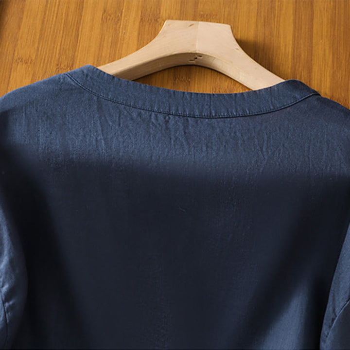 Buddha Stones Damen T-Shirt mit halblangen Ärmeln und Blumenmuster - image 3