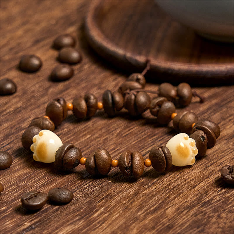 Buddha Stones, handgefertigt, natürliche Kaffeebohnen, Katzenkopf, Bodhi-Samen, Kralle, Pfote, Friedensarmband - Bodhi-Samen-Katzenkralle (Handgelenkumfang 14–17 cm) - image 14