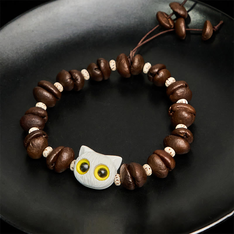 Buddha Stones, handgefertigt, natürliche Kaffeebohnen, Katzenkopf, Bodhi-Samen, Kralle, Pfote, Friedensarmband - image 12