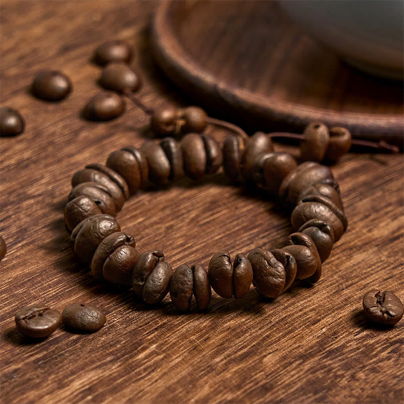 Buddha Stones Handgemachtes Armband aus natürlichen Kaffeebohnen - image 2