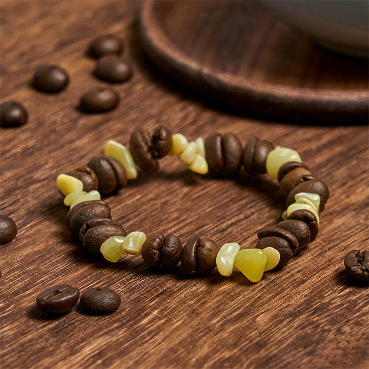 Buddha Stones Handgemachtes Armband aus natürlichen Kaffeebohnen, Amethyst, Citrin, Amazonit und unregelmäßigem Kristall - image 47