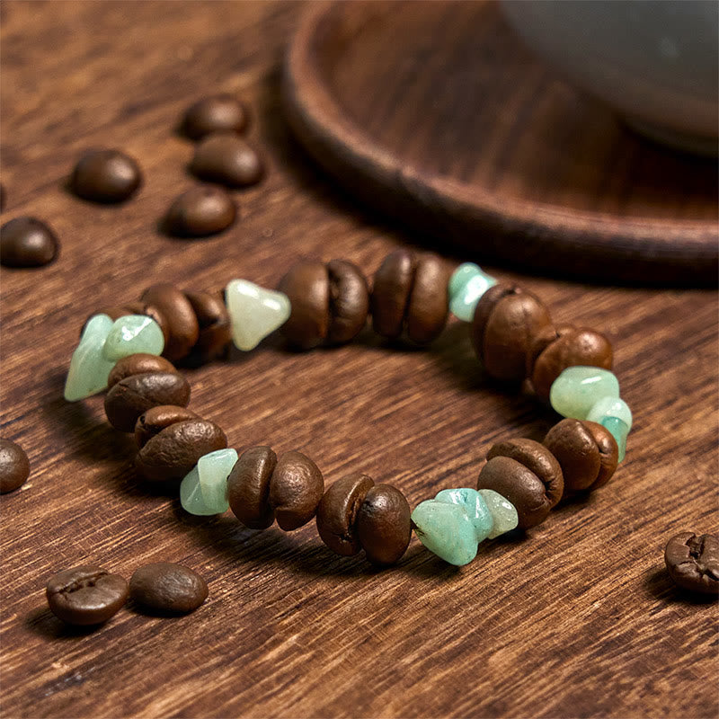 Buddha Stones Handgemachtes Armband aus natürlichen Kaffeebohnen, Amethyst, Citrin, Amazonit und unregelmäßigem Kristall - image 12