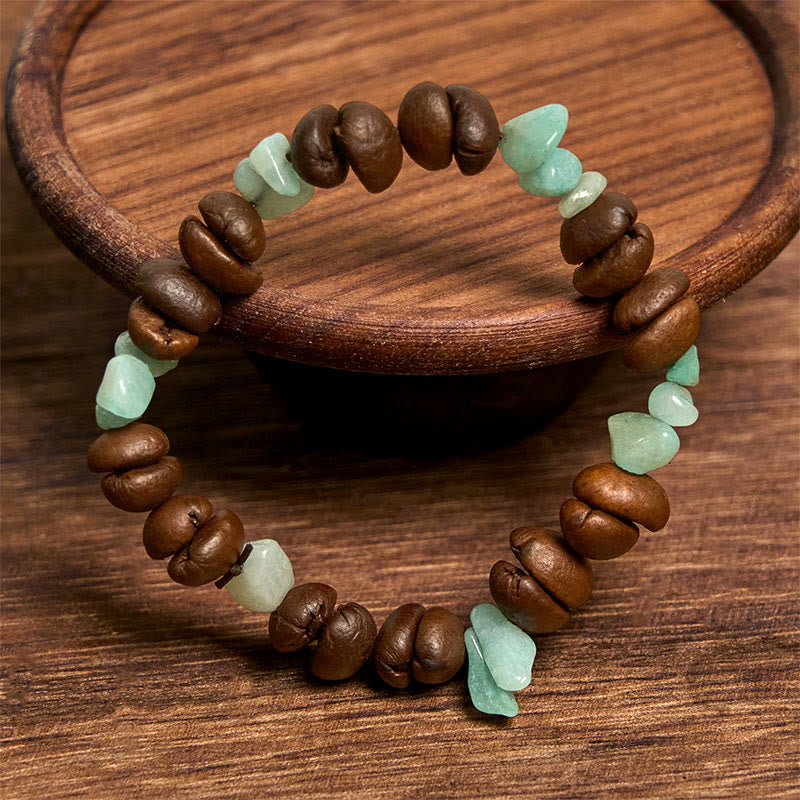 Buddha Stones Handgemachtes Armband aus natürlichen Kaffeebohnen, Amethyst, Citrin, Amazonit und unregelmäßigem Kristall - image 13