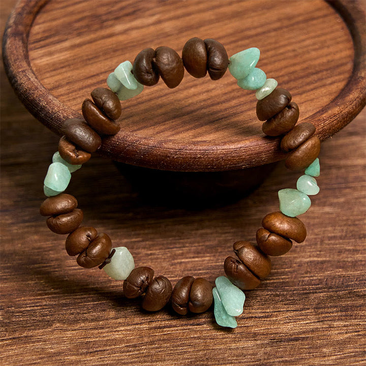 Buddha Stones Handgemachtes Armband aus natürlichen Kaffeebohnen, Amethyst, Citrin, Amazonit und unregelmäßigem Kristall - image 13