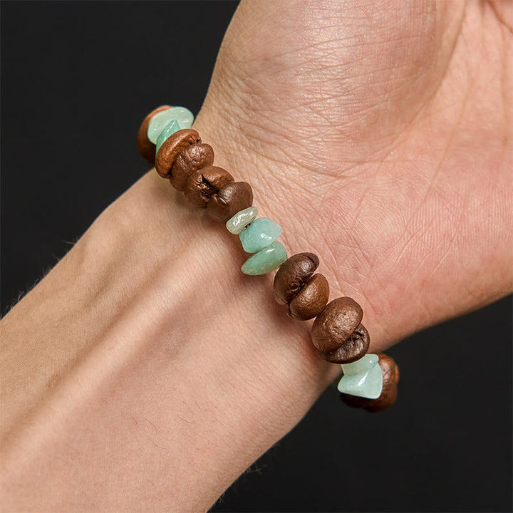 Buddha Stones Handgemachtes Armband aus natürlichen Kaffeebohnen, Amethyst, Citrin, Amazonit und unregelmäßigem Kristall - image 15