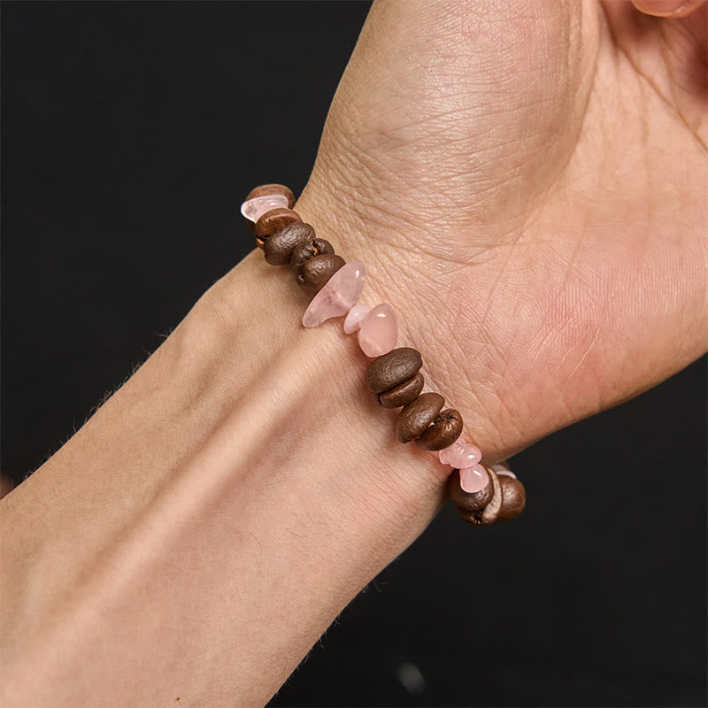 Buddha Stones Handgemachtes Armband aus natürlichen Kaffeebohnen, Amethyst, Citrin, Amazonit und unregelmäßigem Kristall - image 35
