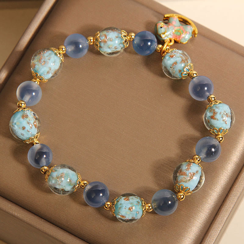 Buddha Stones Armband mit natürlichem Candy-Achat und weißem Kristall, Jahr des Pferdes - image 4