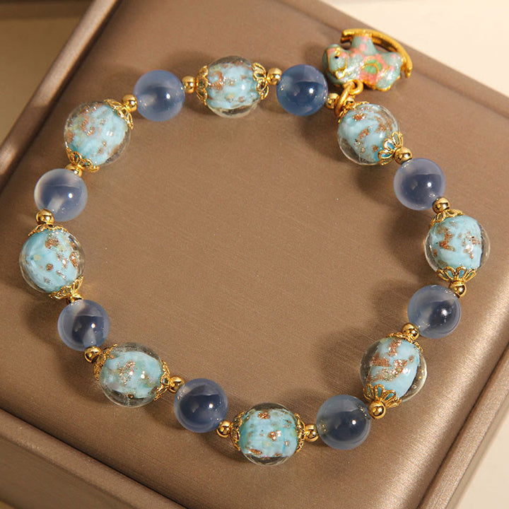 Buddha Stones Armband mit natürlichem Candy-Achat und weißem Kristall, Jahr des Pferdes - image 4